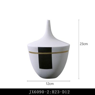 干花轻摆件客厅花瓶民式意创意陶瓷样板房北欧器奢插花宿餐桌简约