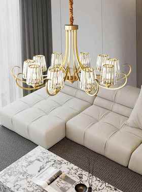 客厅灯全15404铜小美式吊灯灯厅主卧室灯具乡村简约大气法餐古式