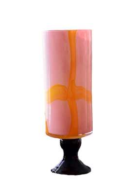 高级感中古高脚玻璃花瓶客厅水养插花艺术风灯摆件新中式装饰品