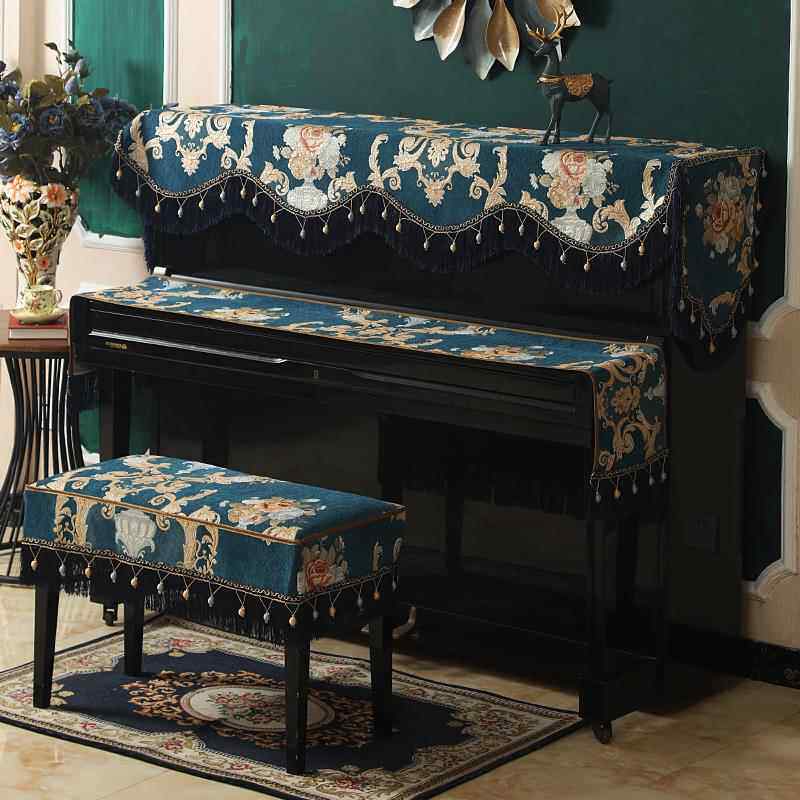 雅马哈高级感钢琴罩轻奢高档防尘罩美式钢琴布盖布现代简约琴凳罩