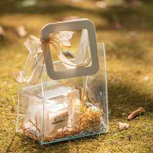 transparent PVC handbag ins plastic Gift packaging bag