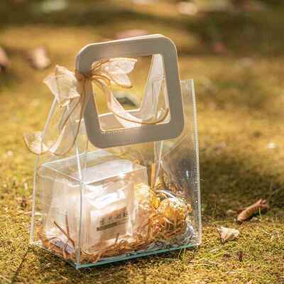 Gift bag PVC transparent handbag ins packaging bag plastic