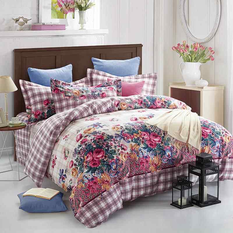 高档人全棉加厚磨毛m四件套.5m纯棉被套3D床单婚庆1四件套1.8床双