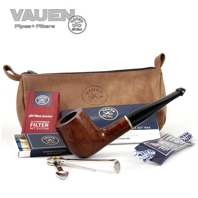 德国华云VAUEN石楠木烟斗Starter Set入门旅行套装光面直式9086