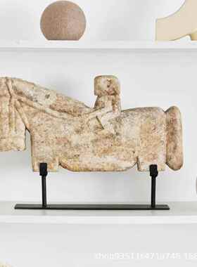 现简约抽象原始像人偶摆件现样板间代客厅桌石面复PQL代古装饰品