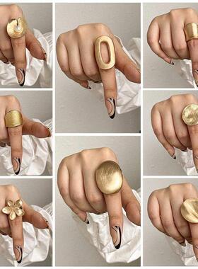 ALLYES Irregular Chunky Gold Silver Color Rings for Women Me