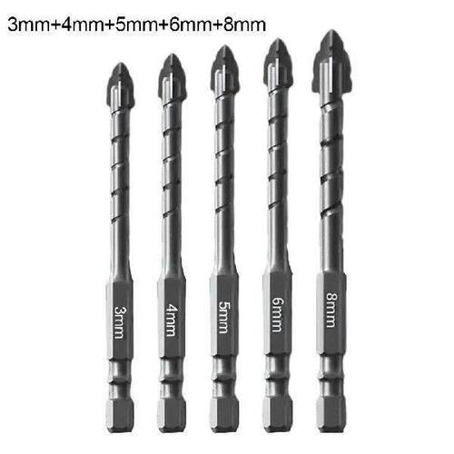 Eccentric Drill Bit Set of 5 Perfect for Drilling Glass