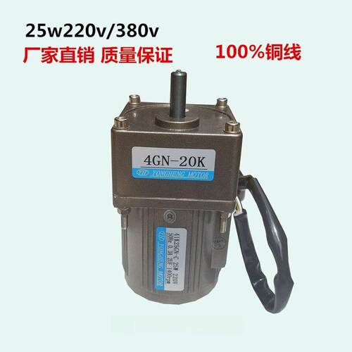 调速马达25W微型齿轮减速马达慢速交流立式220v380v4IK25RGN-C