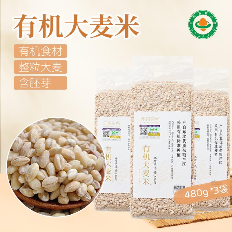 有机大麦仁480g*3包 东北大麦米八宝粥麦仁米五谷杂粮大麦茶原料