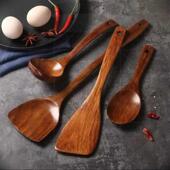 厨房不粘锅专用炒菜木铲耐高温家用长柄木质不伤厨具汤勺铲子厨具