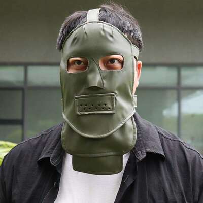 皮革面罩谜语人面具riddle mask搞怪蝙蝠侠装扮头套电影人物面具