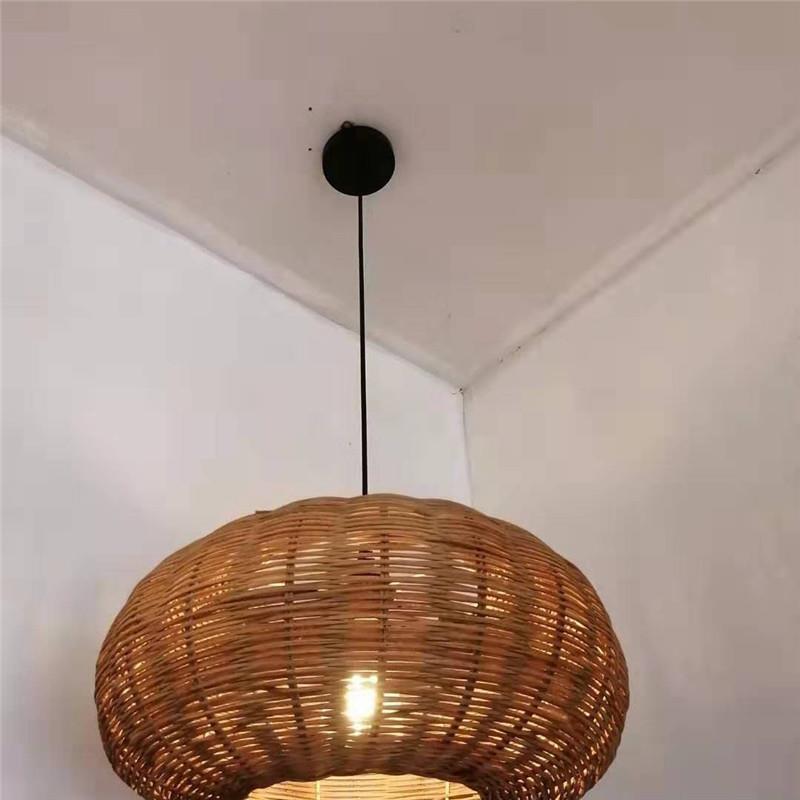 农家餐厅现代简约鸟巢led吊灯欧式乡村风格竹编吊灯工厂直销竹灯