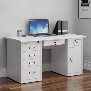 钢制办公桌不锈钢桌加YC365铁皮财桌务电脑带面抽屉学校诊疗桌工