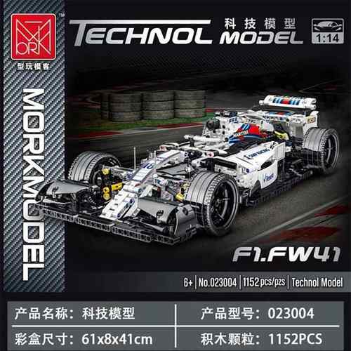 型玩模客023004科技F1系列SF90法拉力赛车模型益智拼装积木玩具