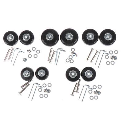 1Set Luggage Wheel Suitcase Replacement Wheels Black with Sc