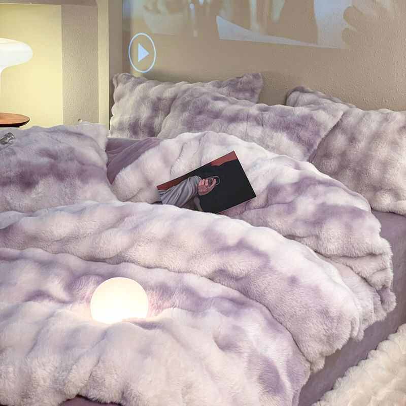 Набивные ткани 兔毛泡泡绒扎染高档服装面料 提印花起泡绒抱枕沙发毛绒布料批发