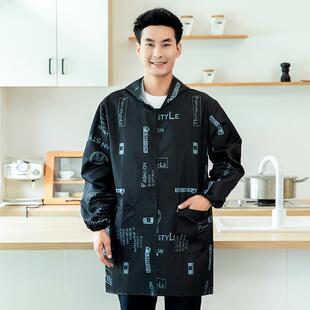 正品长袖防水防油罩衣大人厨房用围士裙做饭男家穿大褂外工作服新