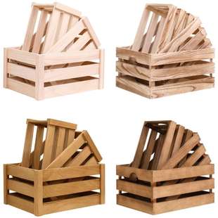 实木收纳木条箱复古装饰木箱木框箱超市陈列木箱子长方形木