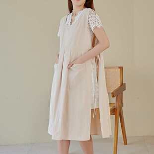 大店员花店棉质宽松美甲版奶工作服外贸茶店工罩衣码围裙韩女