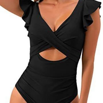 Women's jumpsuit with hollowed out abdomen and crossed
