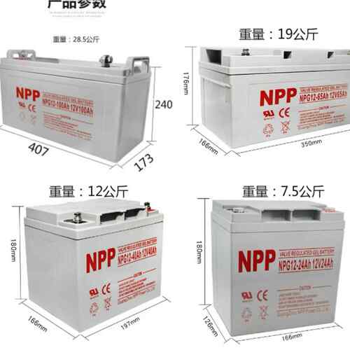 耐普nNPG12Vpp铅酸蓄电池直流屏胶体池蓄电v电瓶储能12阳能家太用