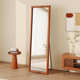 复古穿衣镜卧室家用高级感中古实木全身镜子壁挂式 网红拍照试衣镜