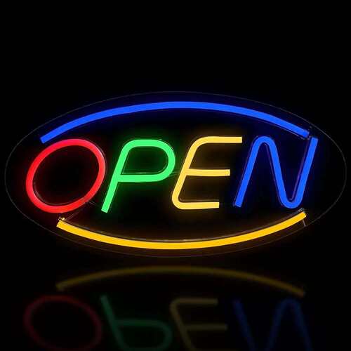 LED霓虹灯新款透明背板彩色open霓虹灯 卧室房间布置氛围灯装饰in