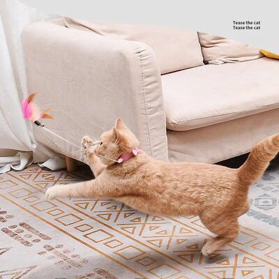Interactive Cat Toys Funny Feather Teaser with Bell Pets Co