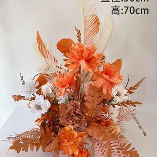婚庆仿真花订婚假花婚礼现场布置地排花舞台kt版迎宾牌区装饰挂花