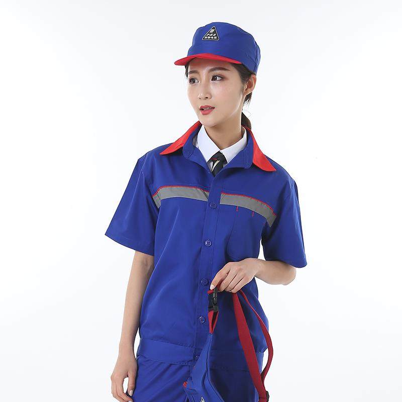 高档防静袖电工作服流套装男士夏季长袖、短劳动防护服油运输石材