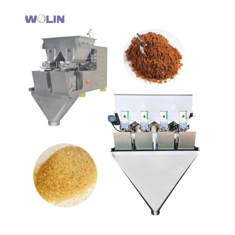 炜麟自主研发500-5kg海盐榨菜黄糖饲料2斗螺杆喂料定量分包秤机