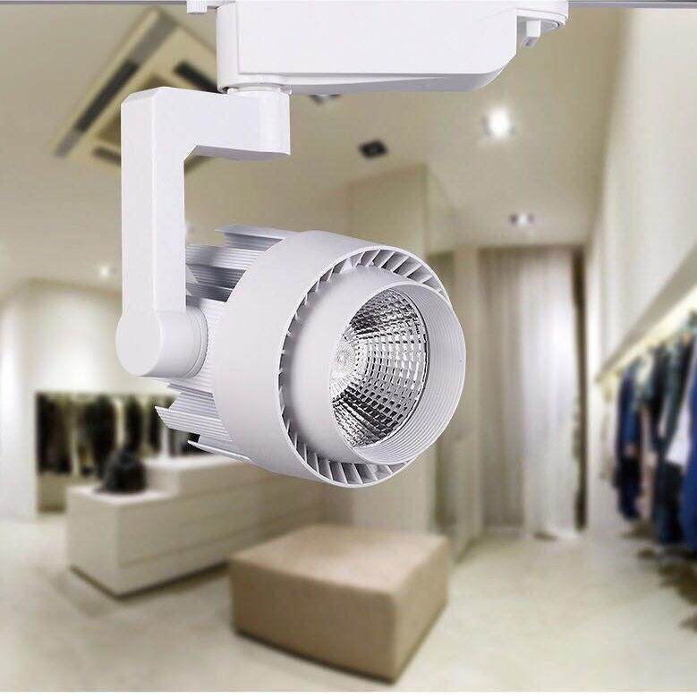 LED轨道灯高亮射灯 服装精品店两线导轨射灯 展会橱窗吸顶白黄光