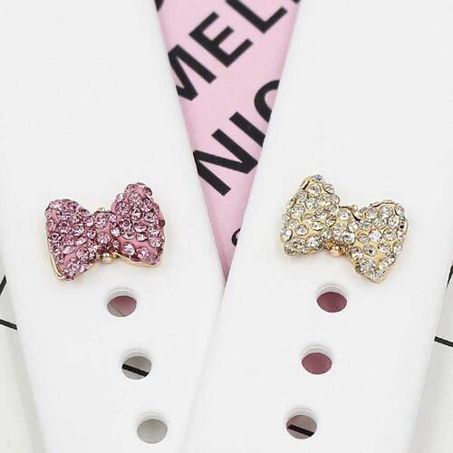 Metal Decorative Ring For Apple Watch Band Diamond Bow