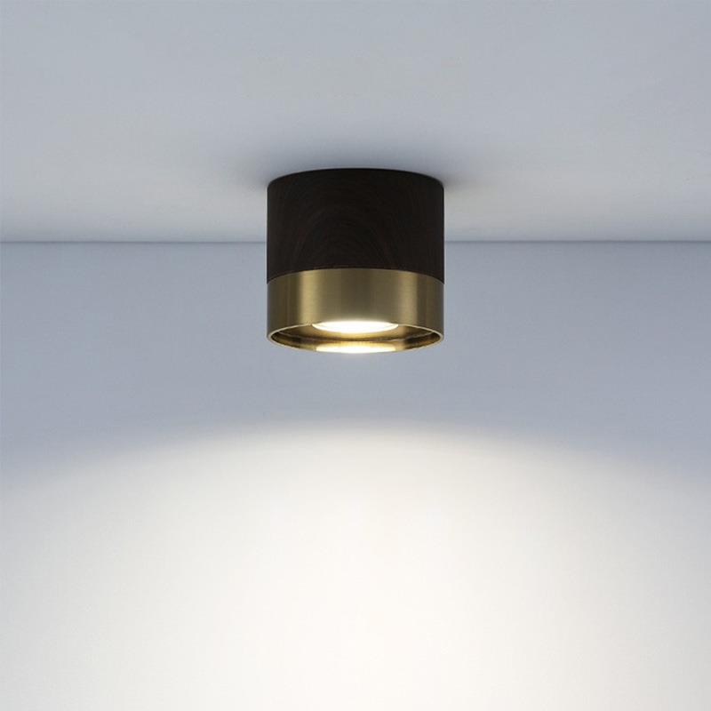 光胡桃木色客明装筒灯玄过331道走廊灯厅卧室阳l台ed吸顶灯