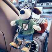 正品 网汽内创意车可爱饰红品玩偶扶手箱抽取 车载纸巾盒高级感挂式