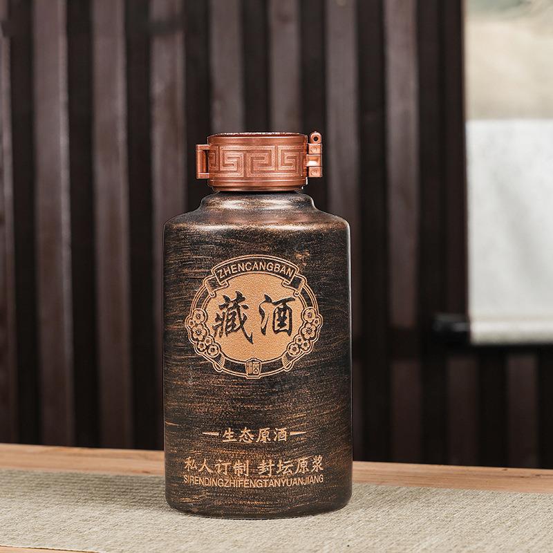 5景德镇陶瓷酒坛15斤0斤20斤30斤0仿古直筒斤密酒桶家用窖藏仿封