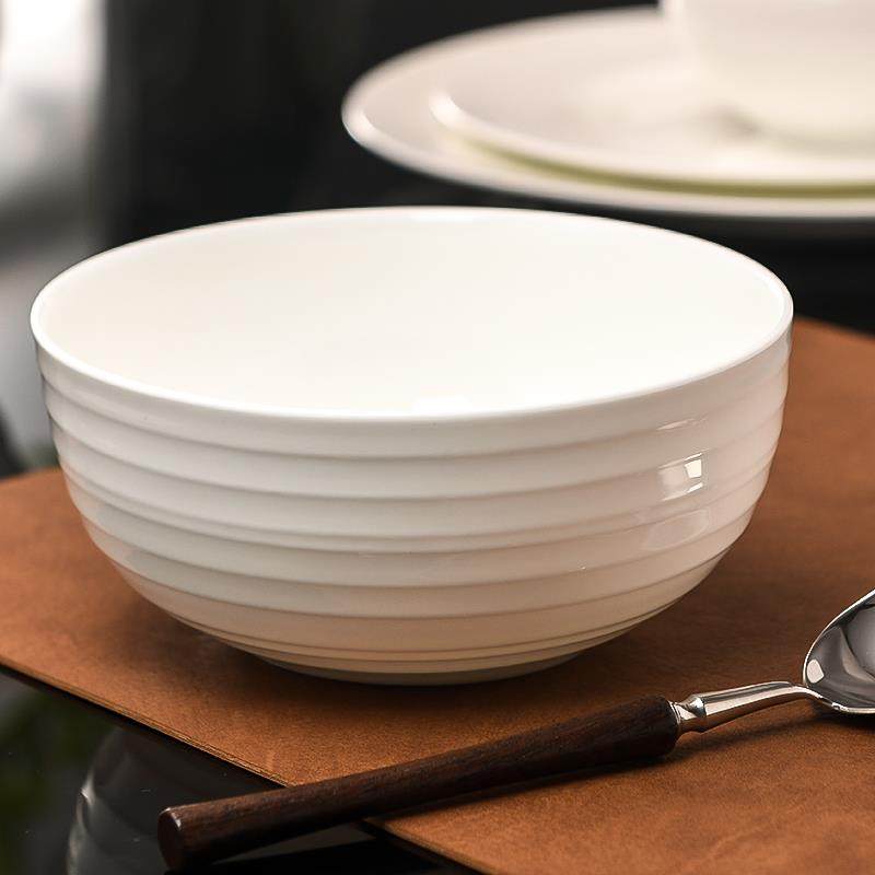 骨瓷饭碗高颜值家用2025新款浮雕面 面碗沙拉碗高档碗盘套装陶瓷,餐饮具,碗,淘宝优惠券,粉丝福利购,淘宝优惠卷