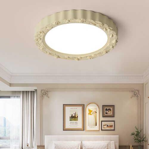 护眼卧室吸顶灯现代简约主卧书房灯法式奶油风新款高级感灯具