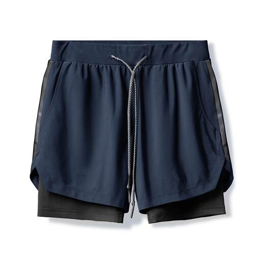 Quick-dry short pant Summer Men Sport Gym Shorts 双层短裤男