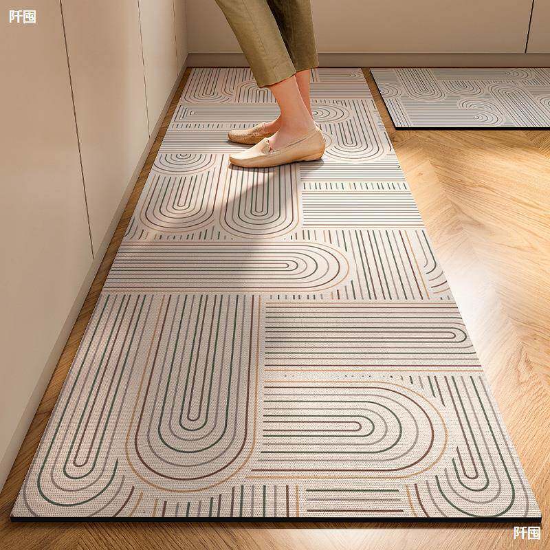 厨房地垫地面脚吸水防滑口QWN形垫硅藻泥防油耐脏可裁剪l门长条地