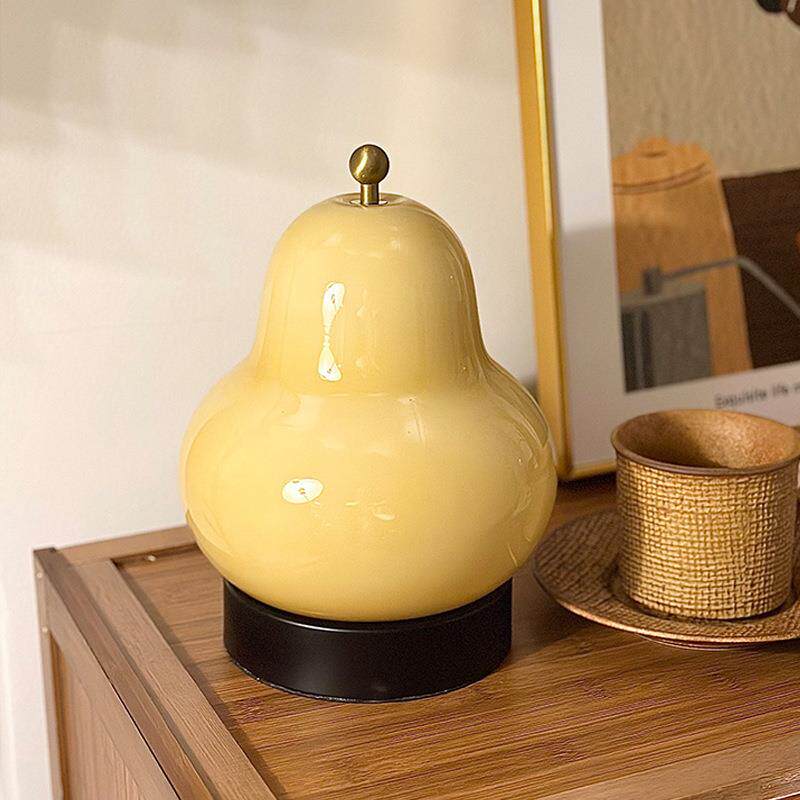 卧室床头简约客厅氛围装饰充电便携高级感小夜灯法式奶油梨子台灯