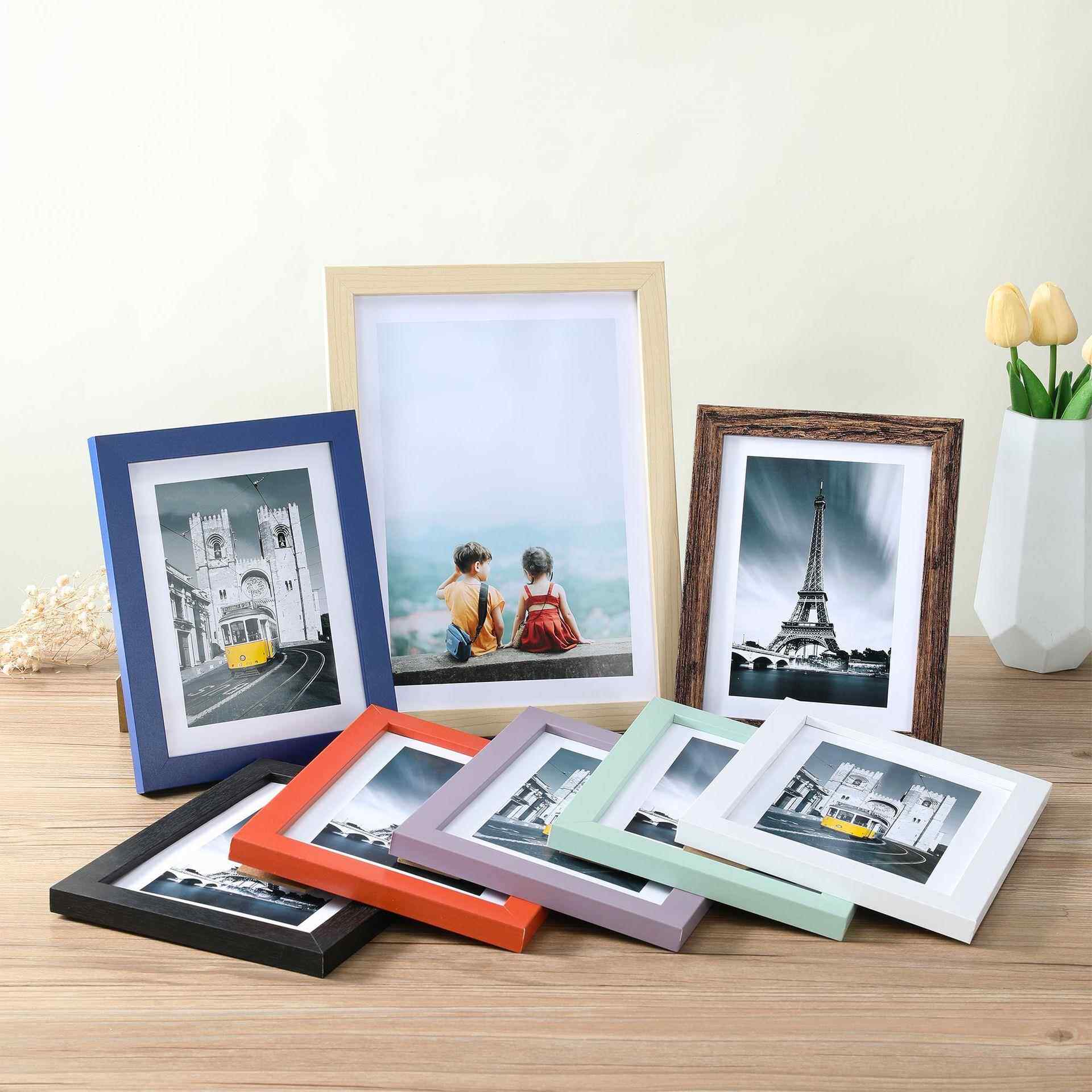 跨境亚马逊木质相摆台5寸6寸7寸8寸10寸A4a3挂墙照片墙画框