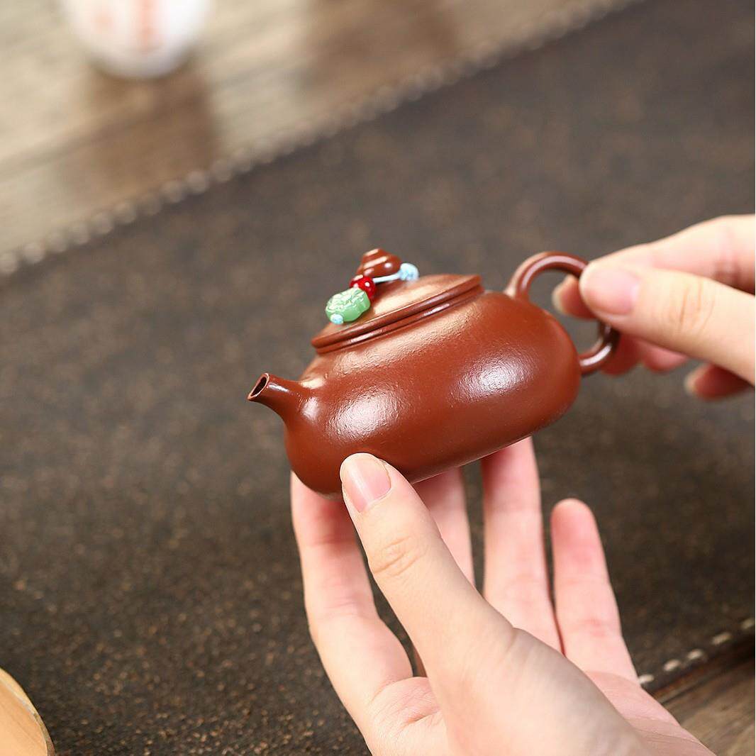 宜兴紫砂壶匠人手工制作原矿江小窑款朱泥小品寒JKX煤茶壶爆分销