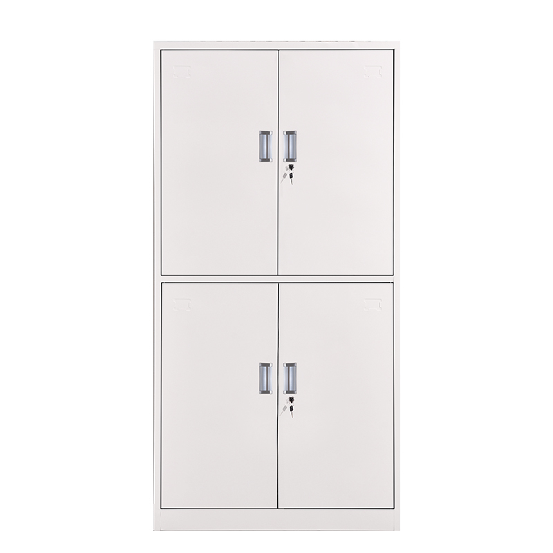 通体双节文件柜铁皮办公对开门文件柜资料柜带锁财务档案储物柜子