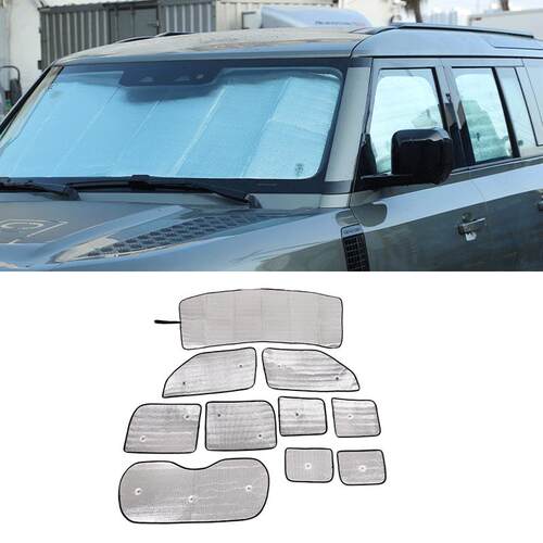 深圳欧创适用于20-22款路虎卫士全窗玻璃遮阳挡10件套