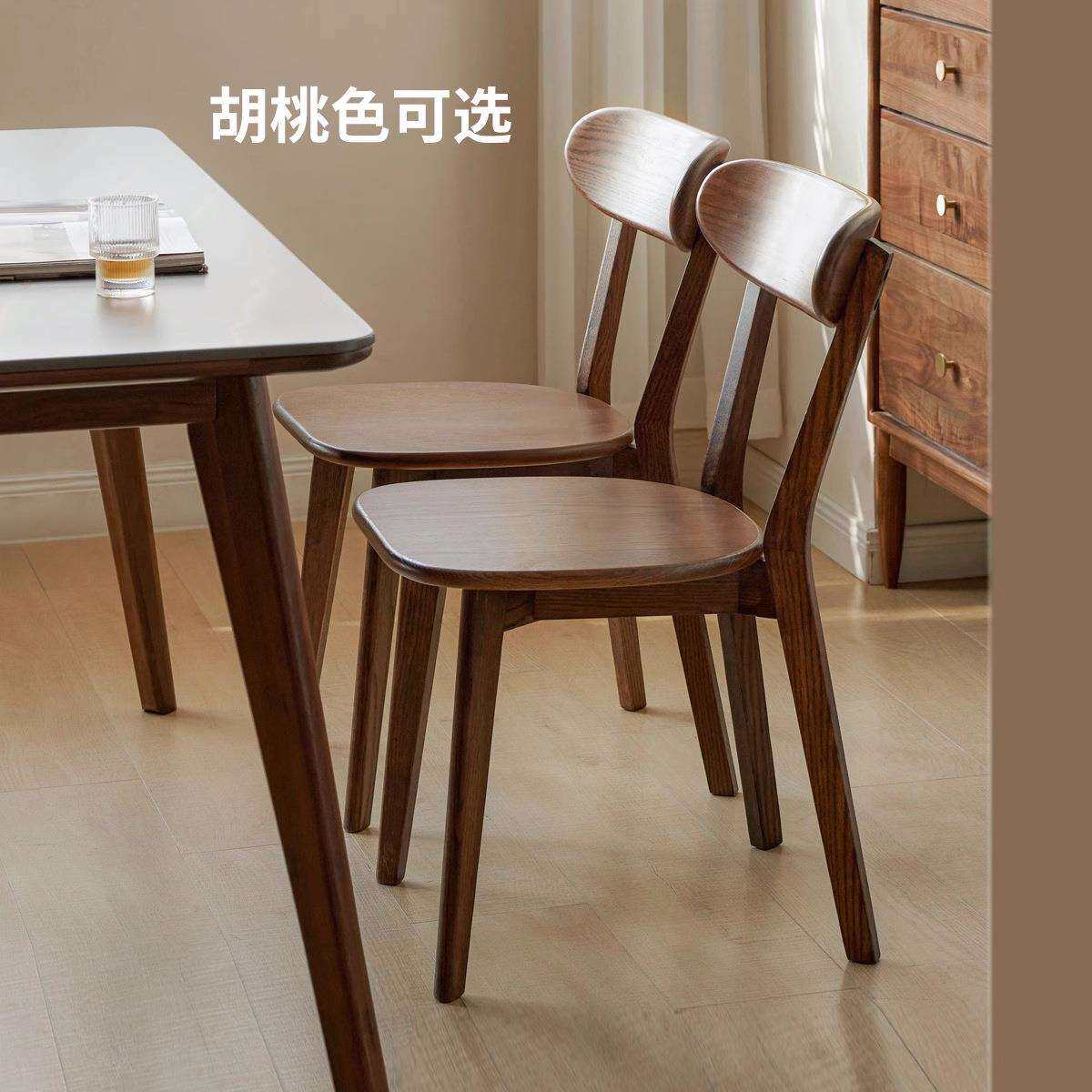 家具书房餐厅餐桌椅实木餐椅北欧家用休闲靠背休闲椅办公洽谈椅子图片