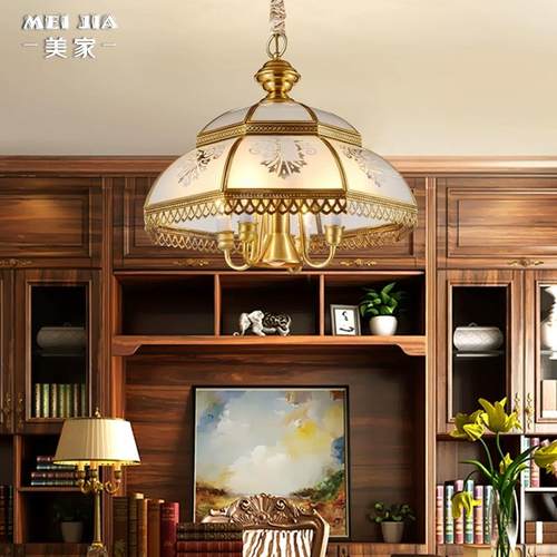 新中式别过酒道全铜吊灯中式复IDA古大厅卧室墅高端复式楼灯店吊