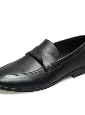 正品205夏季新款男士脚一蹬小皮2男正装懒人鞋休闲 鞋英伦风豆豆