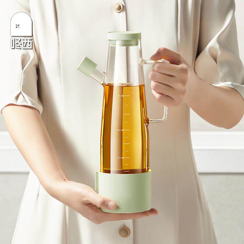 玻璃油壶防漏不挂油瓶厨房家用刻度调味料瓶装酱油壼醋大容量油罐