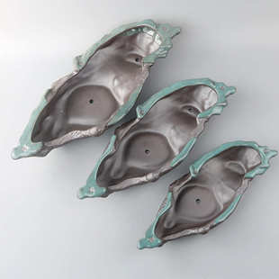 花盆陶瓷创意个性 大号盆景微景观盆栽绿植绿萝中国风哥窑大盆树头